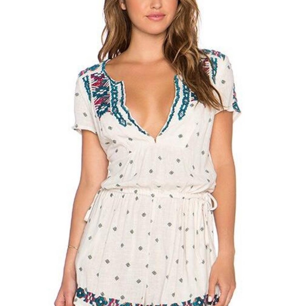 White and Blue Patterned Dress